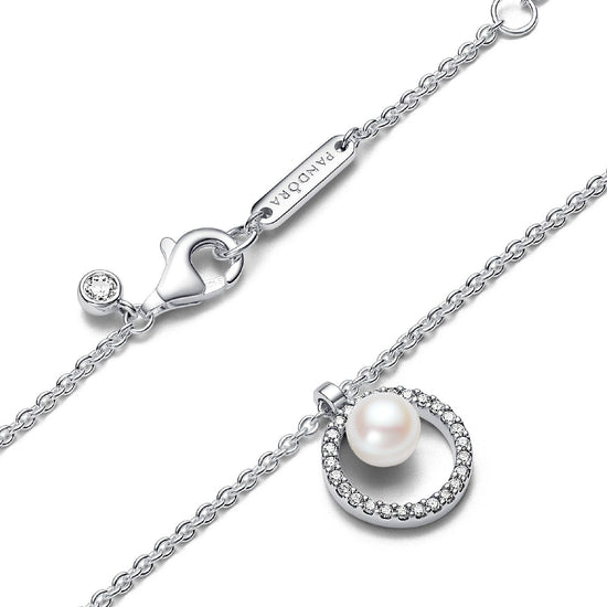 Collana con Perla d'Acqua Dolce Coltivata e Pavè 393165C01-45-3