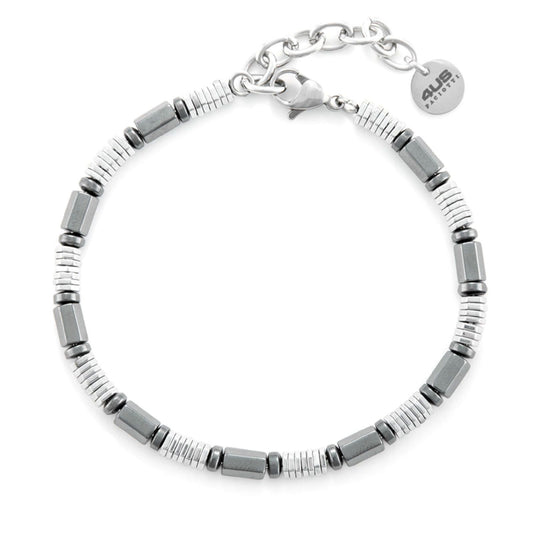 Bracciale uomo 4US Cesare Paciotti in acciaio con ematite alternata