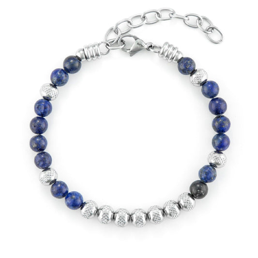 Bracciale pietre 4US Cesare Paciotti uomo acciaio pietre e lapis blu alternate