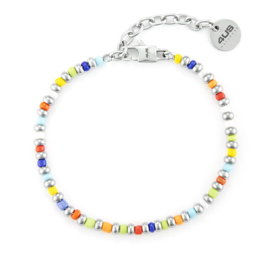 Bracciale con pietre 4US Cesare Paciotti uomo acciaio con vetro multicolor