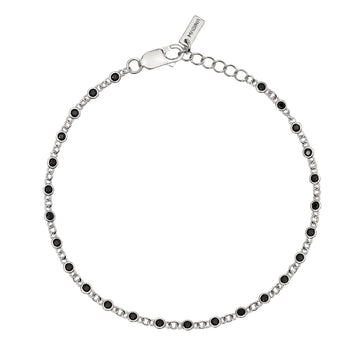 Bracciale Mabina Uomo Skyline in argento 925 con zirconi neri