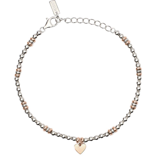 Bracciale catena donna Mabina Little Mix argento placcato oro rosa con cuore pendente