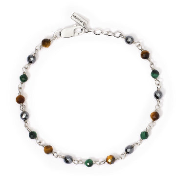 Bracciale uomo Mabina Giramondo argento con pietre preziose multicolor