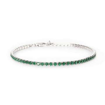 Bracciale uomo Mabina Uomo Mini Tennis in argento smeraldi sintetici 2,5 mm