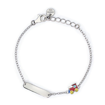 Bracciale bambino Mabina Junior Train-Tag in argento con piastra e trenino