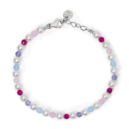 Bracciale bambina Mabina Junior Lollipop argento con giada e perle