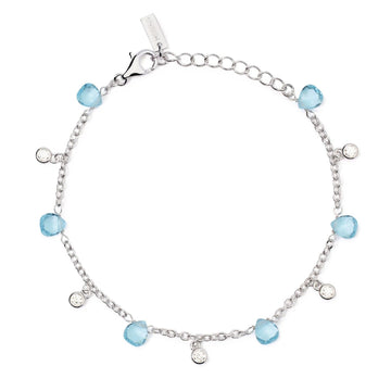 Bracciale donna Mabina Beauty Code in argento con glass azzurri e zirconi