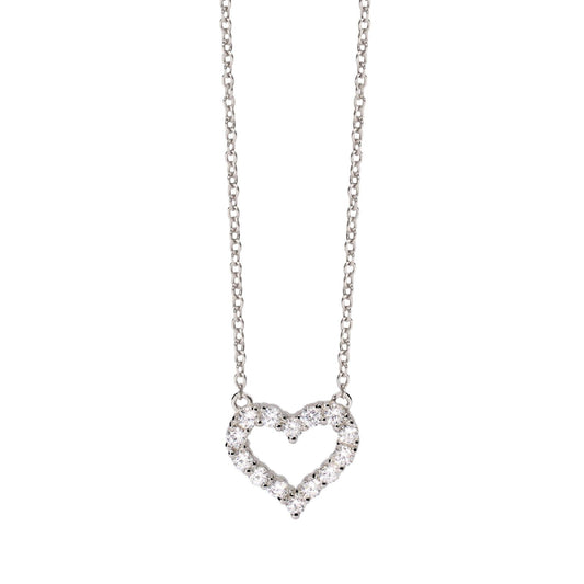 Girocollo donna Mabina Happy Love in argento con cuore di zirconi bianchi