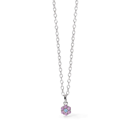 Collana bambina Mabina Fior Fiore in argento tormalina e zirconi multicolor