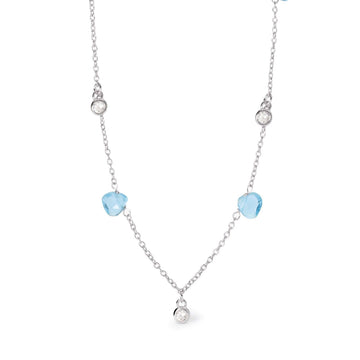 Collana donna Mabina Beauty Code in argento con glass azzurri e zirconi