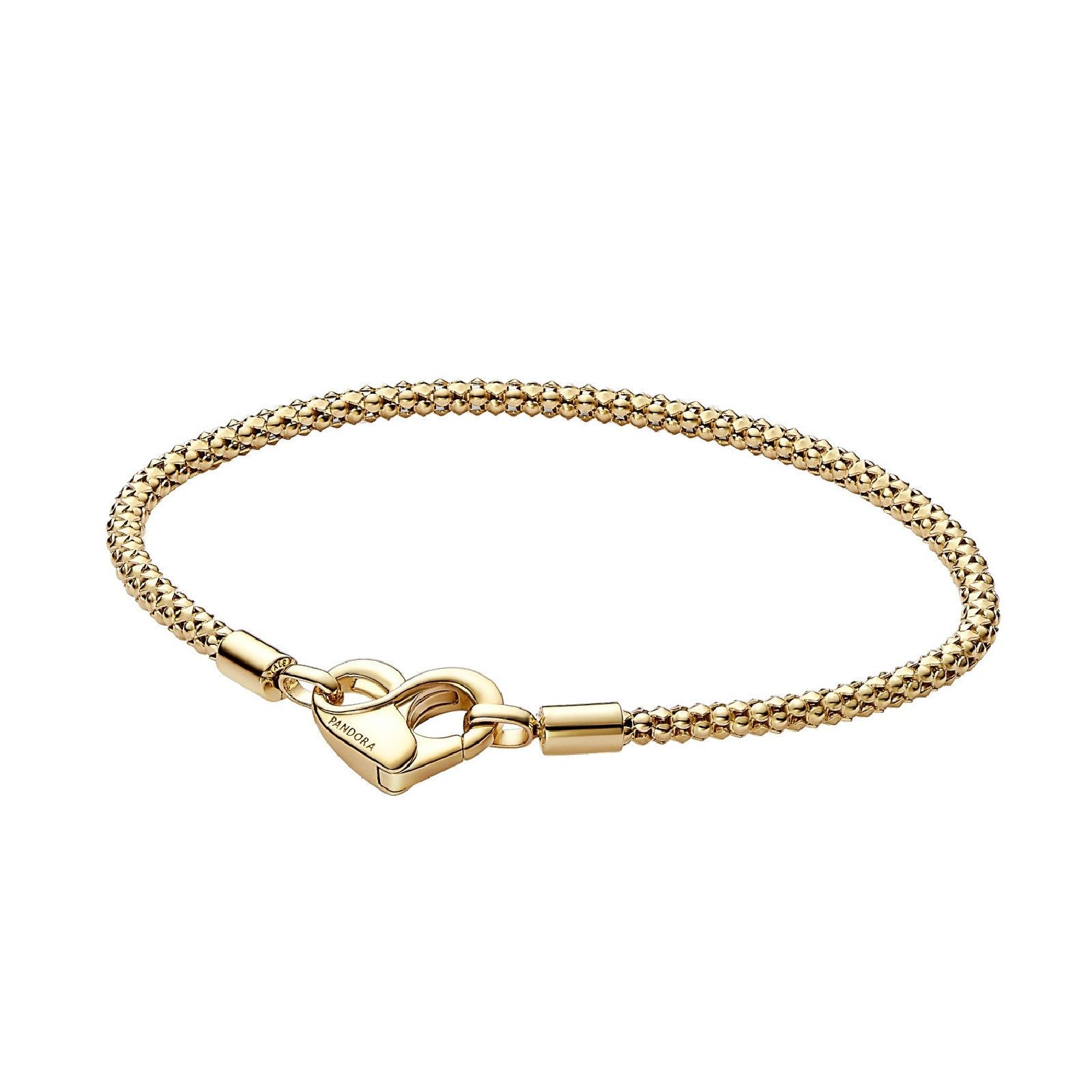 Bracciale da donna Pandora Moments Maglia Geometrica con Chiusura a Cuore color oro 562731C00-1