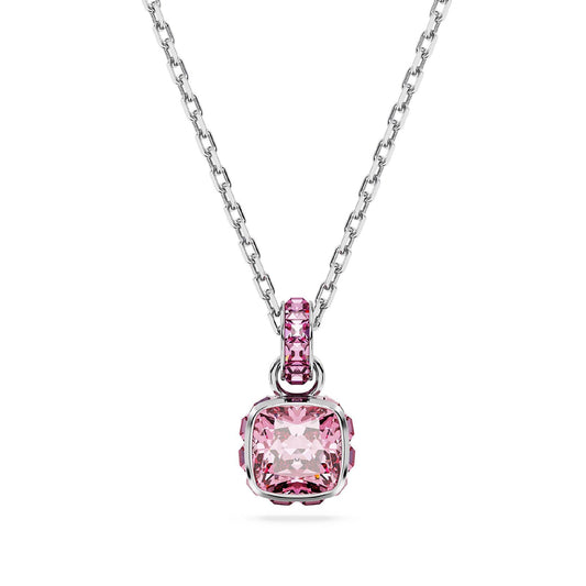 Collana donna Swarovski Birthstone cristallo rosa ciondolo ottobre