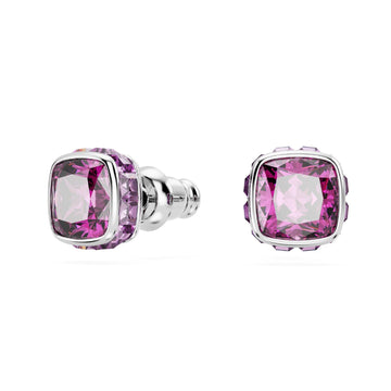 Orecchini punto luce donna Swarovski Birthstone cristallo viola febbraio