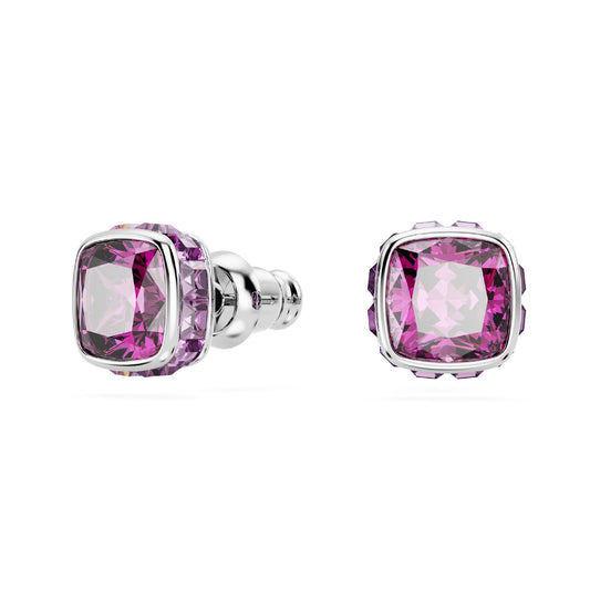 Orecchini punto luce donna Swarovski Birthstone cristallo viola febbraio