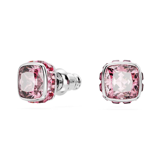 Orecchini punto luce donna Swarovski Birthstone cristallo rosa ottobre