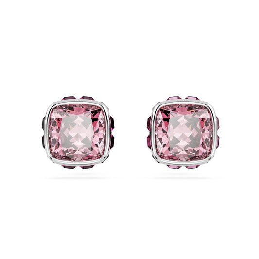 Orecchini punto luce donna Swarovski Birthstone cristallo rosa ottobre