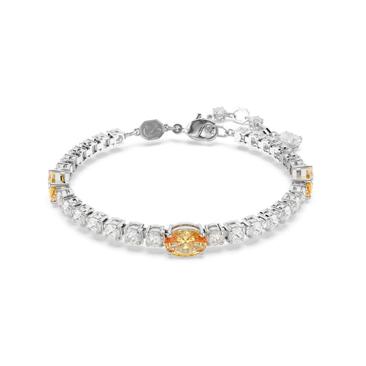 Bracciale tennis donna Swarovski Matrix con cristalli bianchi e tre ovali gialli