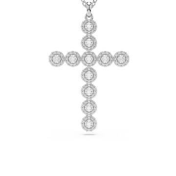 Collana donna Swarovski Insigne rodiata con croce di 11 cristalli