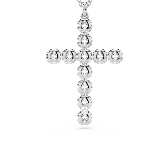 Collana donna Swarovski Insigne rodiata con croce di 11 cristalli