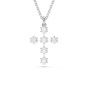 Collana donna Swarovski Insigne rodiata con croce di 6 cristalli