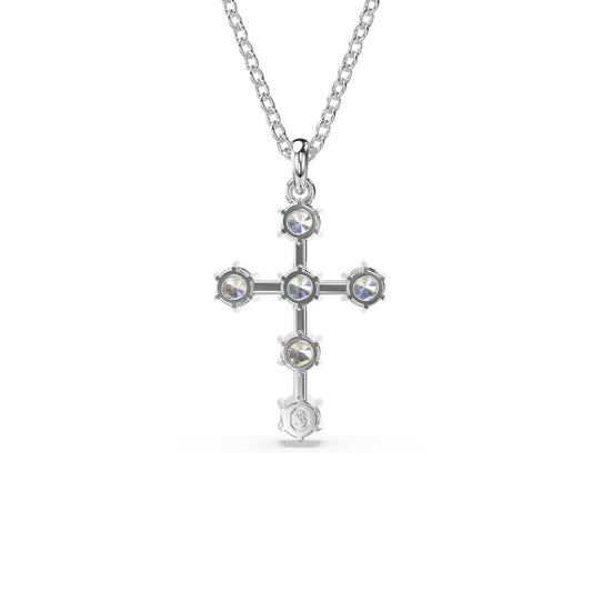 Collana donna Swarovski Insigne rodiata con croce di 6 cristalli