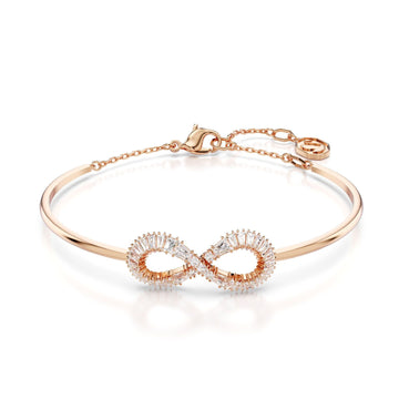 Bracciale rigido donna Swarovski Hyperbola placcato rosé infinito con cristalli