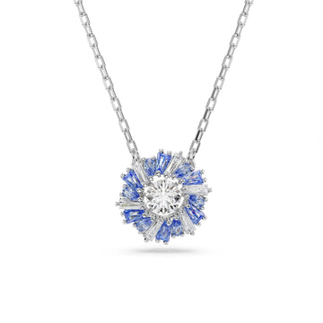 Collana donna Swarovski Idyllia argento con fiore di cristalli blu