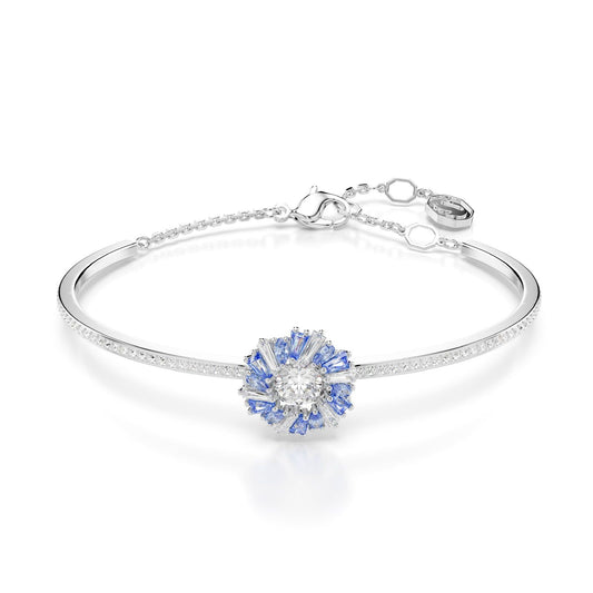 Bracciale donna Swarovski Idyllia argento con fiore di cristalli blu