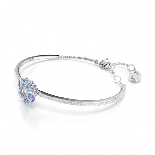 Bracciale donna Swarovski Idyllia argento con fiore di cristalli blu