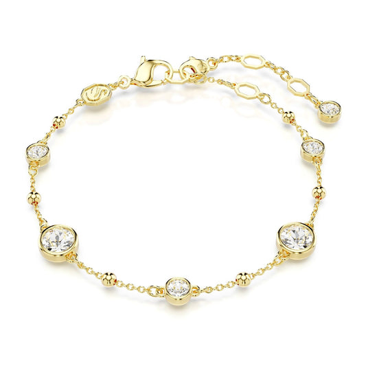 Bracciale catena donna Swarovski Imber placcata oro con piccole sfere e cristalli