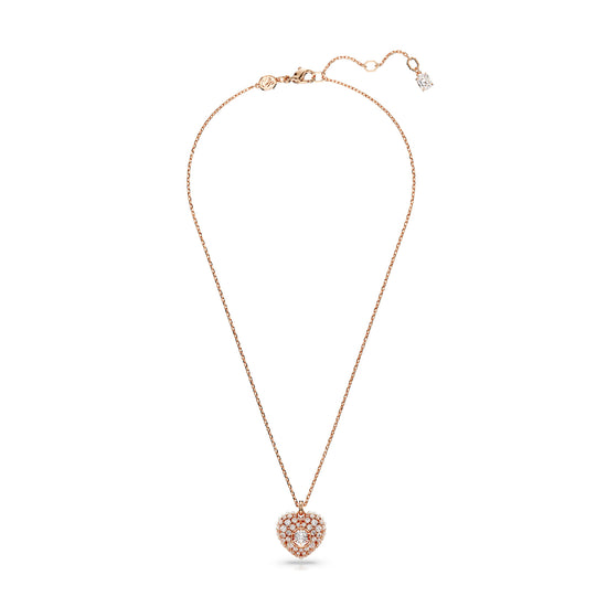 Collana donna Swarovski Hyperbola placcata rosé cuore di cristalli e piccole perle 5680402