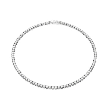 Collana donna 41cm Swarovski Matrix Tennis argentata cristalli 0,3mm