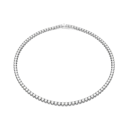 Collana donna 41cm Swarovski Matrix Tennis argentata cristalli 0,3mm