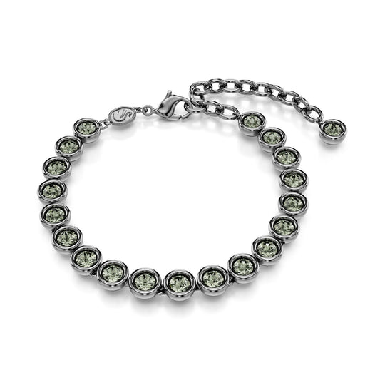 Bracciale tennis donna Swarovski Imber placcato rutenio con cristalli neri