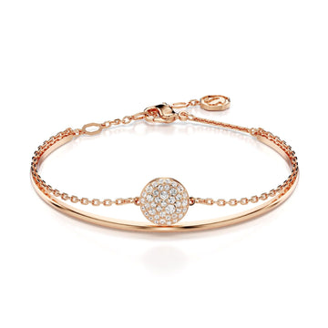 Bracciale semirigido donna Swarovski Meteora rosé con pavé di cristalli