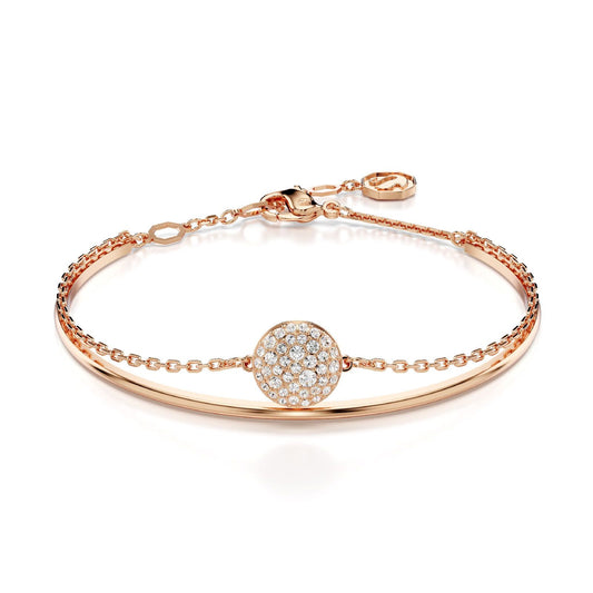 Bracciale semirigido donna Swarovski Meteora rosé con pavé di cristalli