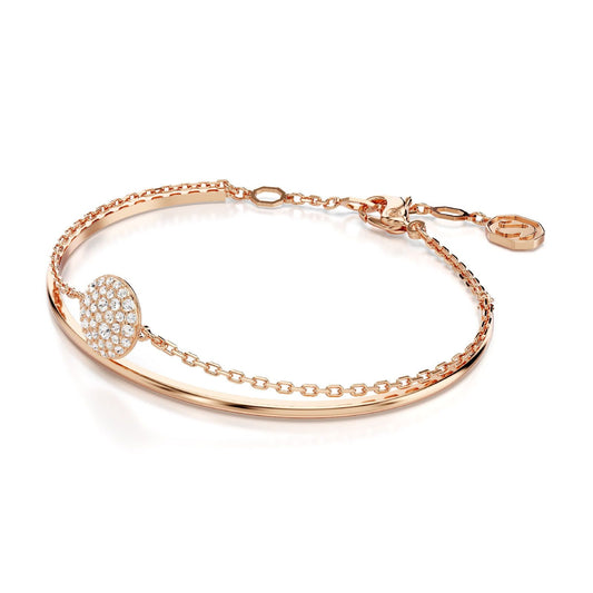 Bracciale semirigido donna Swarovski Meteora rosé con pavé di cristalli