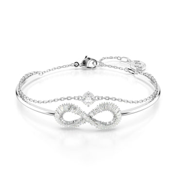 Bracciale donna Swarovski Hyperbola rodiato semirigido con infinito e cristalli