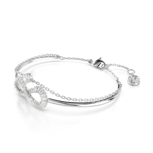 Bracciale donna Swarovski Hyperbola rodiato semirigido con infinito e cristalli