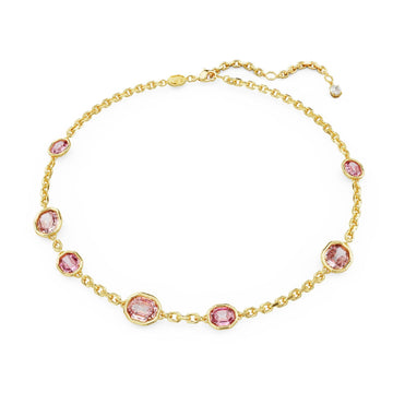 Collana donna Swarovski Imber placcata oro con cristalli rosa ottagonali