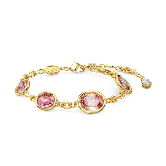 Bracciale donna Swarovski Imber placcato oro con cristalli rosa ottagonali