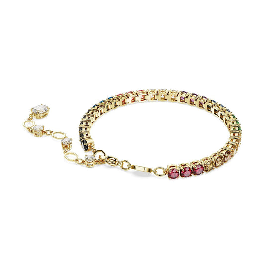 Bracciale tennis donna Swarovski Matrix placcato oro cristalli multicolor