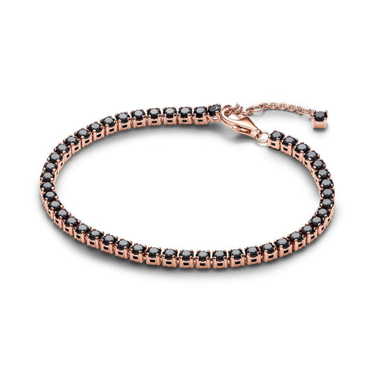 Bracciale rosé Tennis con Pietre Nere 581469C02-1