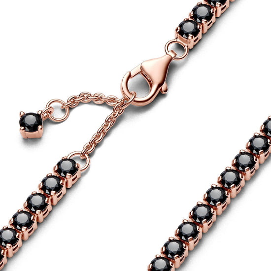 Bracciale rosé Tennis con Pietre Nere 581469C02-2