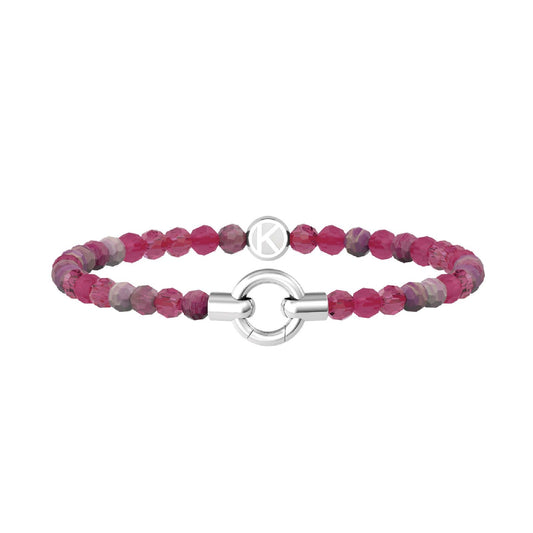 Bracciale con pietre Kidult By You donna acciaio con agata fucsia striata