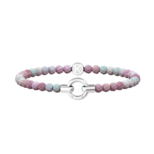 Bracciale con pietre Kidult By You donna acciaio con agata rosa striata