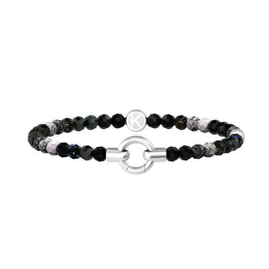 Bracciale con pietre Kidult By You donna acciaio con agata nera striata