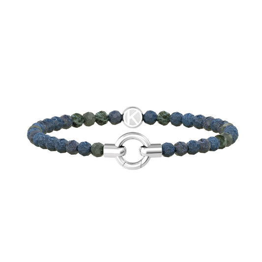 Bracciale con pietre Kidult By You donna acciaio con agata azzurro striata