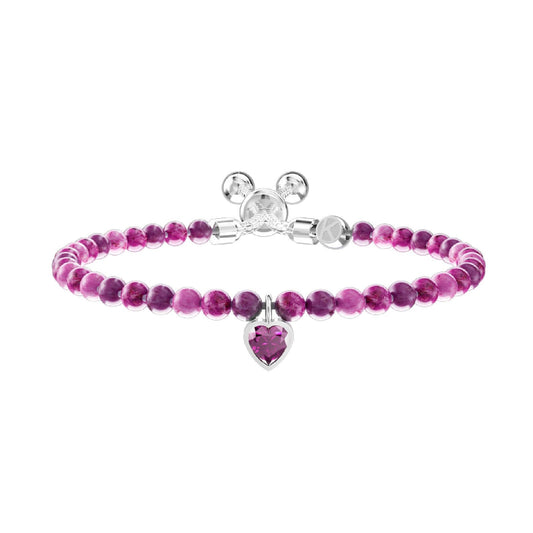 Bracciale donna Kidult Energy Stone acciaio con diaspro e cristallo viola a cuore 732287-1