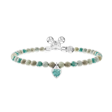 Bracciale donna Kidult Energy Stone acciaio con diaspro e cristallo azzurro a cuore